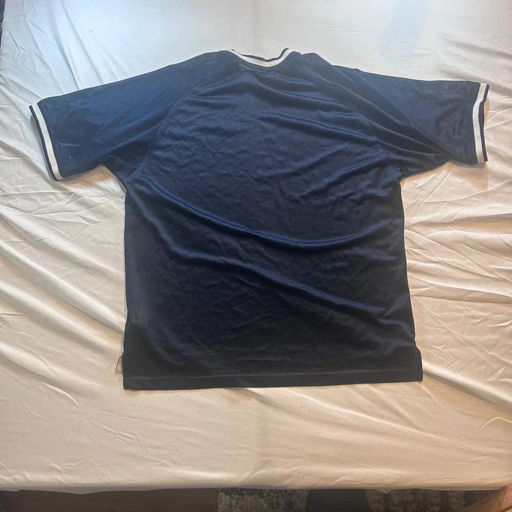 Vintage Nike Mesh Jersey Shirt Mens Medium Navy Blue Embroidered Swoosh Raglan